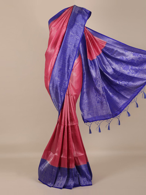 

Pothys Pink & Purple Jute Silk Woven Design Saree