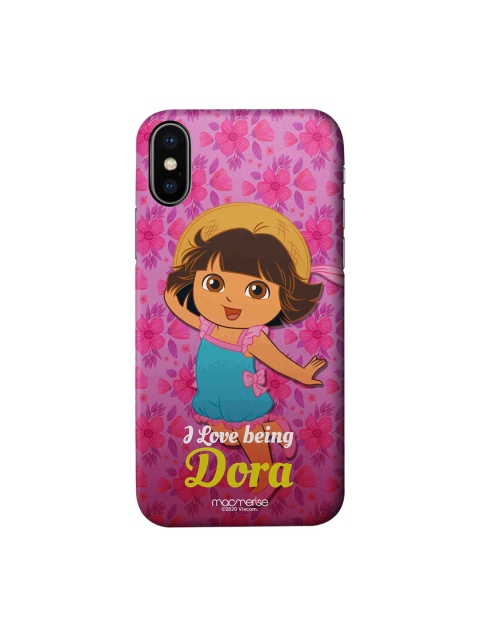 

macmerise Pink & Blue Lovely Dora Printed iPhone XS Back Case