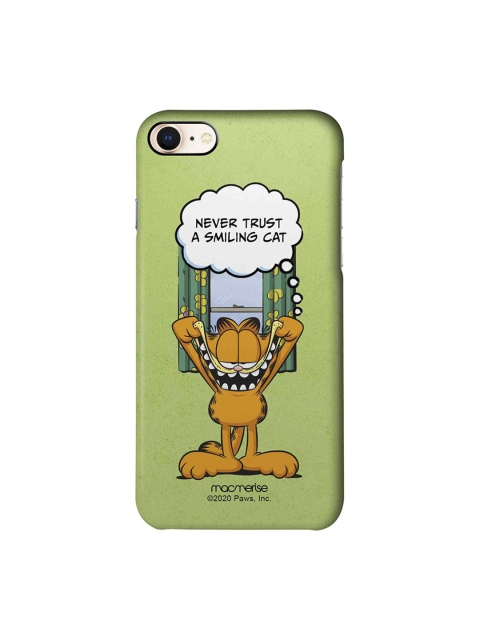

macmerise Green & Yellow Keep Smiling iPhone 8 Garfield Printed Back Cover