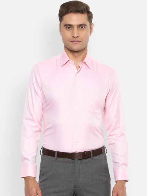 

Luxure by Louis Philippe Men Pink Regular Fit Self Design Cotton Casual Shirt