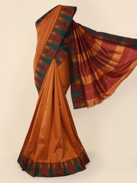 

Pothys Brown Solid Art Silk Saree