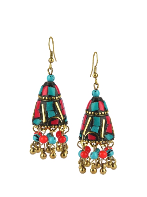 

DESI COLOUR Multicoloured & Multicoloured Contemporary Drop Earrings, Multi