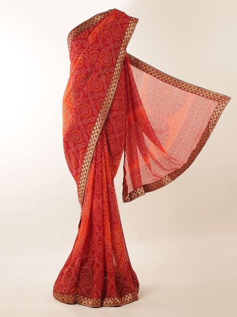 

Pothys Maroon Dyed Poly Georgette Saree