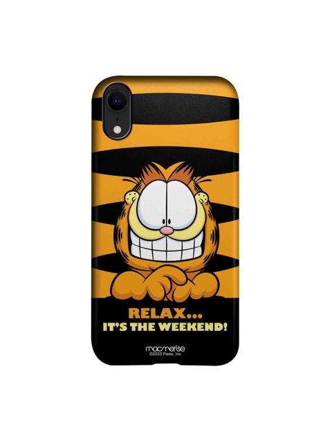 

macmerise Yellow & Black Weekend Garfield iPhone XR Back Cover