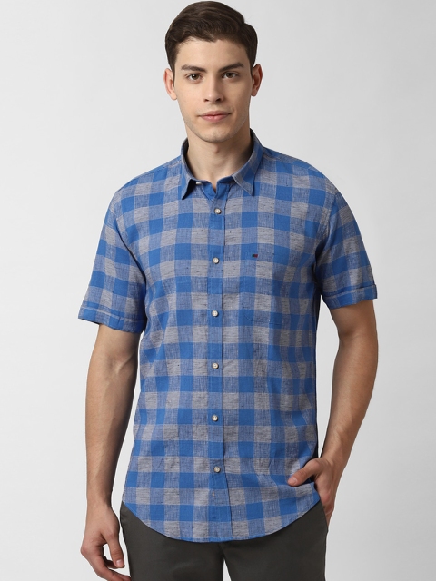 

Peter England Casuals Men Blue Slim Fit Checked Casual Shirt