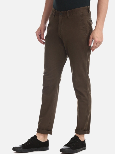 

AD By Arvind Men Brown Slim Fit Solid Chinos