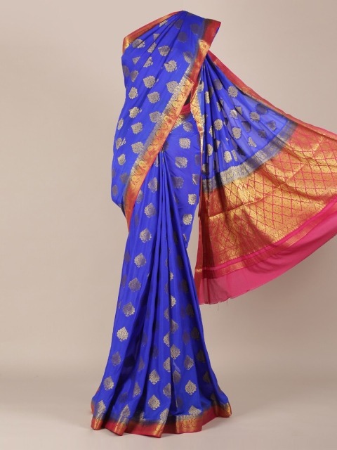 

Pothys Blue Woven Design Poly Georgette Saree