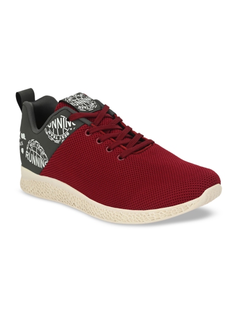 

OFF LIMITS Men Maroon Solid Mesh Running Shoes