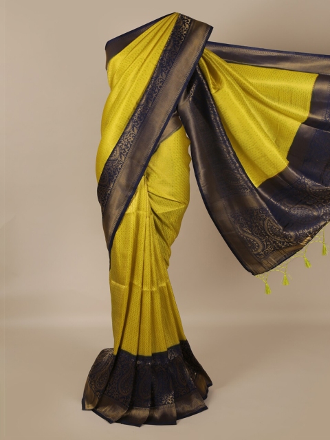 

Pothys Yellow & Black Jute Silk Woven Design Saree