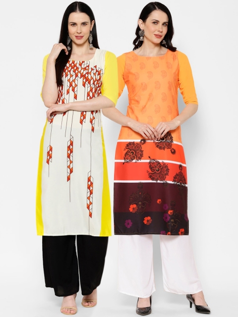 

7Threads Women Pack Of 2 Printed Straight Kurta, Multi