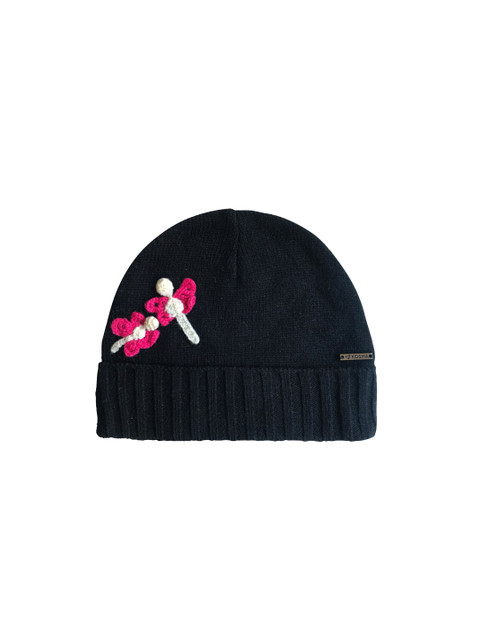 

Kosha Girls Black & Pink Solid Beanie Cap