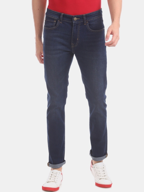 

AD By Arvind Men Navy Blue Tapered Fit Mid-Rise Clean Look Jeans