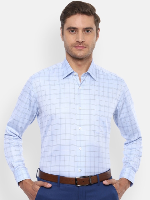 

Luxure by Louis Philippe Men Blue Regular Fit Checked Formal Shirt
