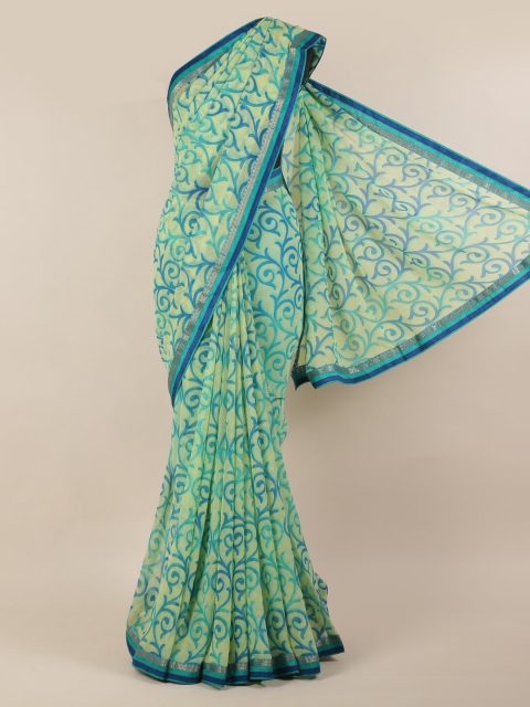 

Pothys Green Printed Poly Chiffon Saree