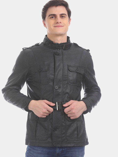 

True Blue Men Black Solid Tailored Jacket