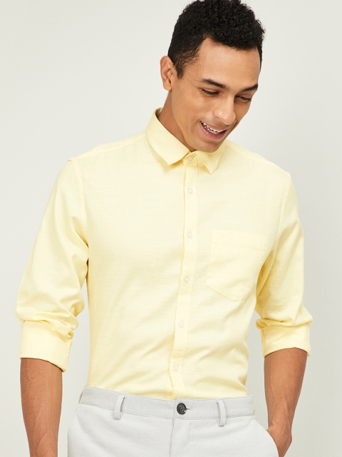 

CODE by Lifestyle Men Yellow Slim Fit Solid Casual Shirt
