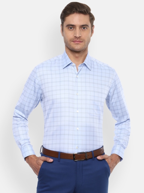 

Luxure by Louis Philippe Men Blue Regular Fit Checked Casual Shirt