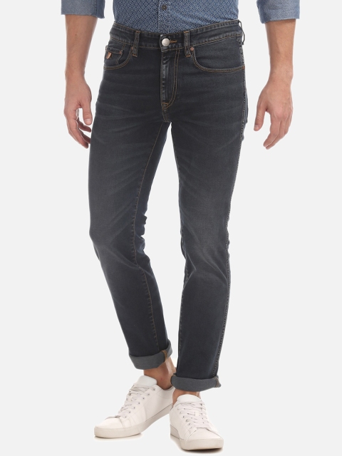 

AD By Arvind Men Blue Skinny Fit Mid-Rise Mildly Distressed Jeans