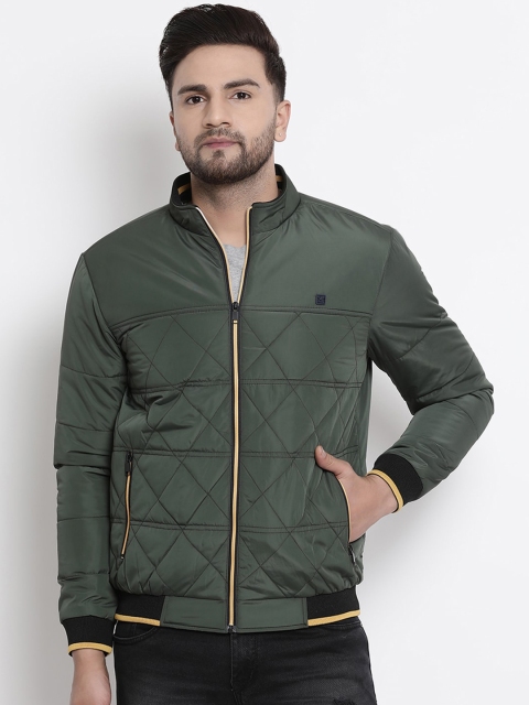 

COBB Men Olive Green Solid Lightweight Padded Jacket