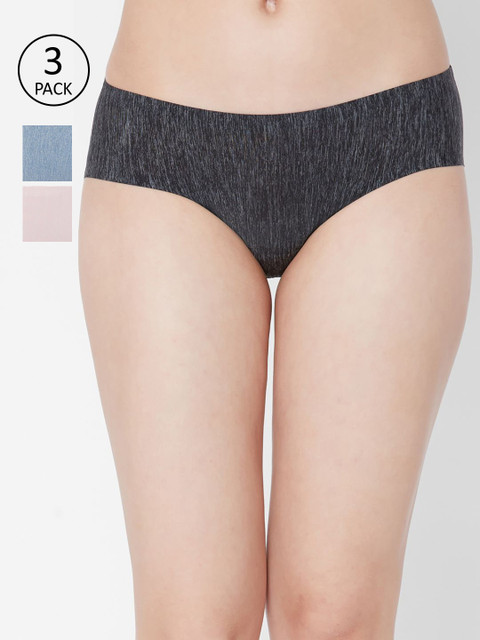 

Juliet Women Pack Of 3 Basic Briefs PSL04-BK-SK-GY, Black
