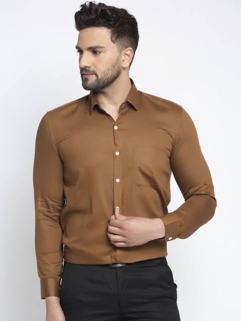 

JAINISH Men Brown Regular Fit Printed Casual Shirt