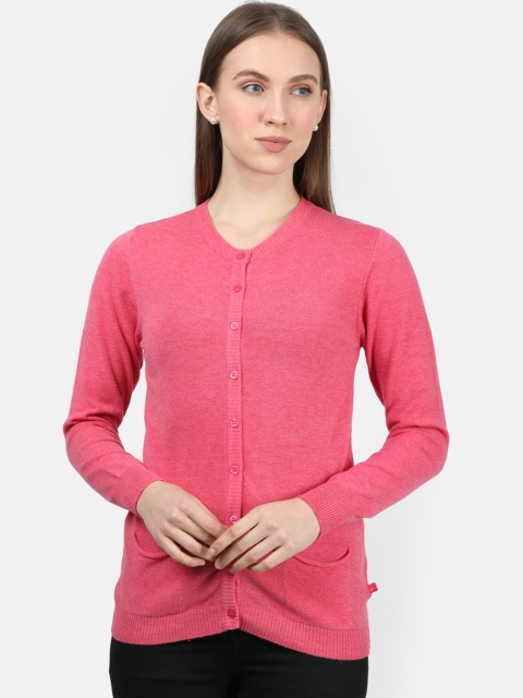 

Monte Carlo Women Pink Solid Cardigan