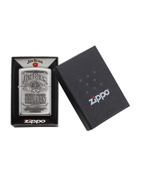 

Zippo Silver-Toned Bourbon Label High Polish Chrome Emblem Pocket Lighter