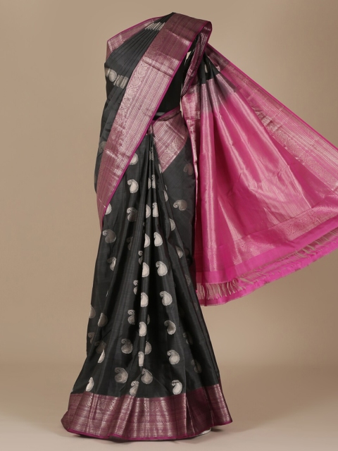 

Pothys Grey & Pink Pure Silk Woven Design Saree
