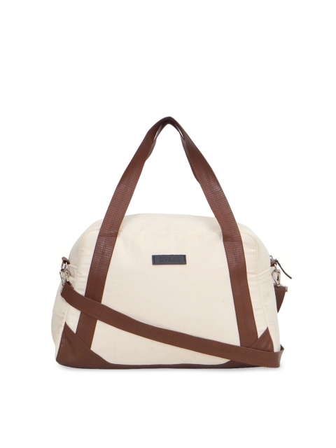 

Diwaah Unisex Cream-Coloured & Brown Solid Duffel Bag