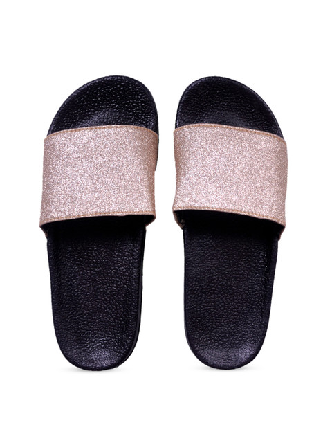 

Pampy Angel Women Pink & Black Glitter Sliders
