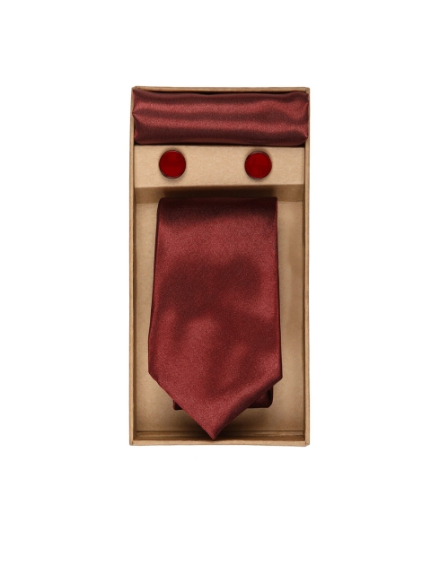 

Blacksmith Men Maroon Solid Accessory Gift Set