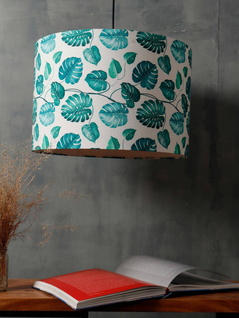 

Grated Ginger Teal Blue & White Printed Contemporary Ceiling Lamp