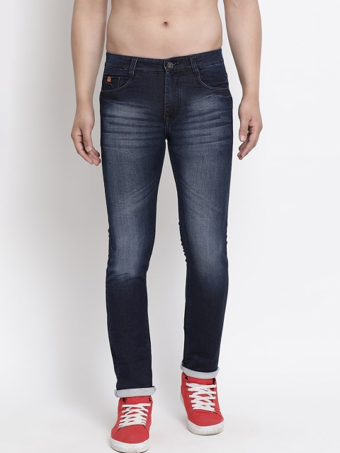 COBB Men Navy Blue Skinny Fit Mid-Rise Clean Look Jeans