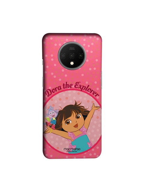 

macmerise Pink & Brown Joyful Dora OnePlus 7T Back Case