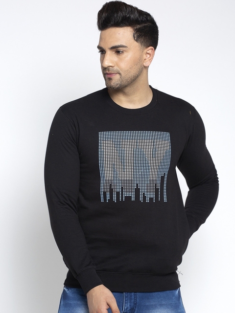 

Rodamo Men Black & Blue Printed Sweatshirt