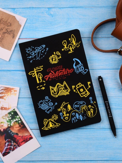 

Doodle Unisex Black & Blue Printed Adventure Tales A5 Soft Bound Notebook