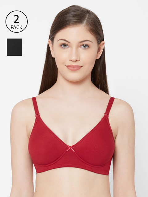 

Juliet Women Pack Of 2 Red & Black Everyday Bra SHIKHA