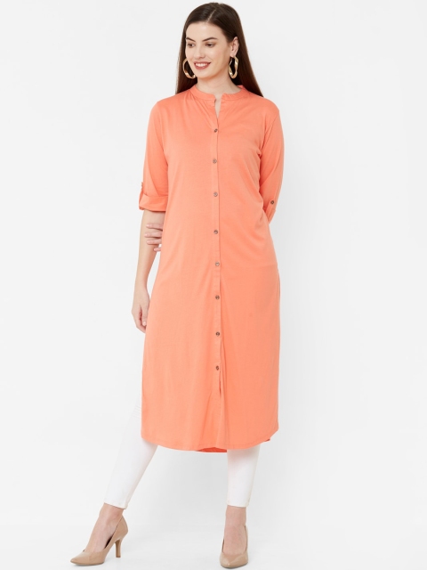 

Juliet Women Orange Solid Straight Kurta