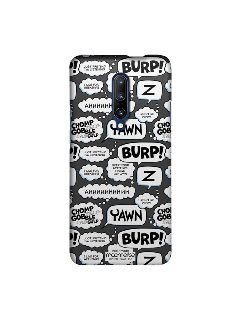 

macmerise Grey & White Moods of Garfield Printed Grey OnePlus 7 Pro Back Case