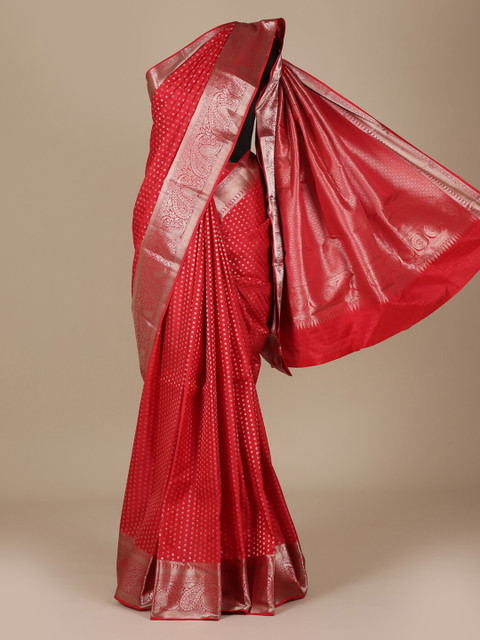 

Pothys Red Woven Design Pure Silk Saree