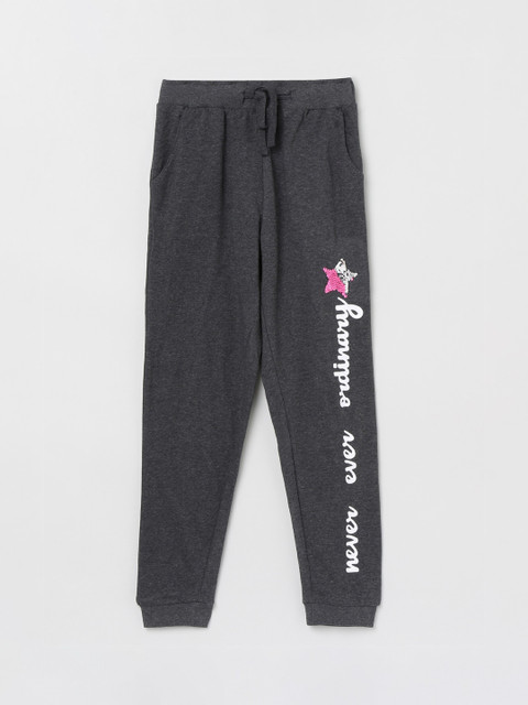 

max Girls Grey Solid Joggers