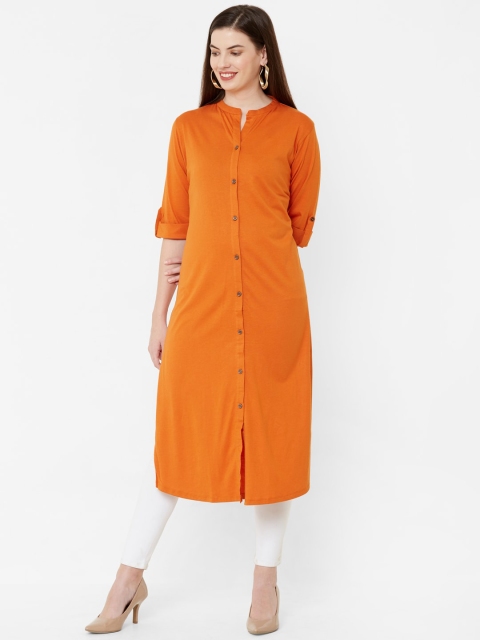 

Juliet Women Orange Solid A-Line Kurta