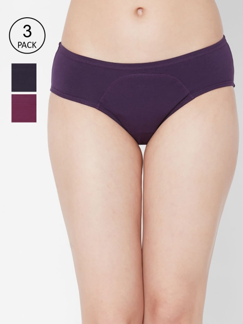 

Juliet Women Pack Of 3 Solid Period Briefs PERIOD PANTY-CB-NB-CC, Violet