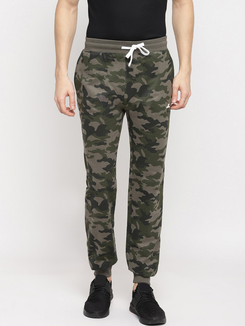 

SPARROWHAWK Men Olive Green Camouflage Printed Joggers