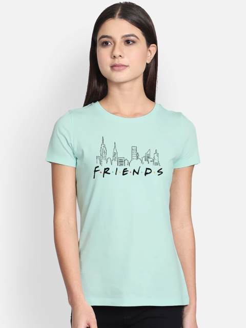 

Free Authority Women Green Friends Printed Round Neck T-shirt