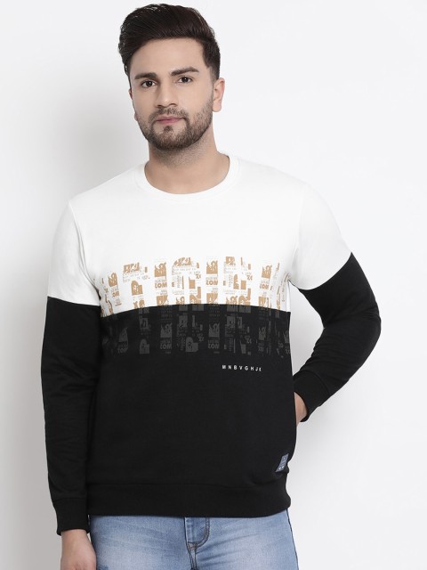

COBB Men White & Black Colourblocked Sweatshirt