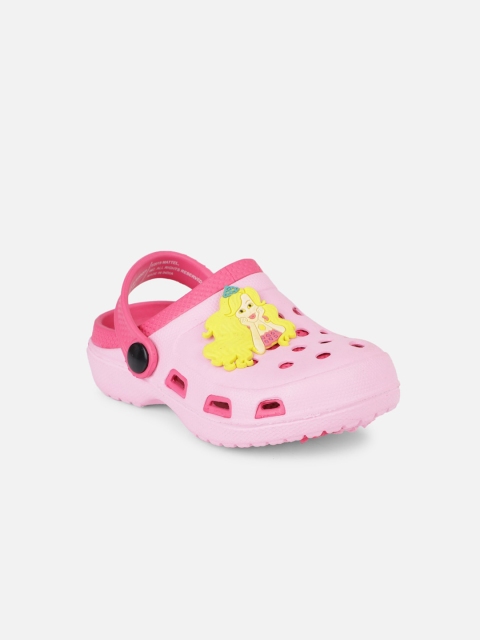 

Kids Ville Girls Pink & Yellow Barbie Printed Clogs