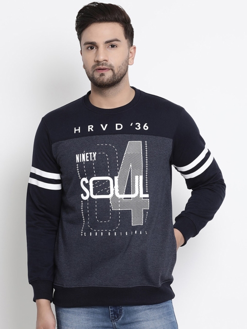 

COBB Men Navy Blue Printed Sweatshirt
