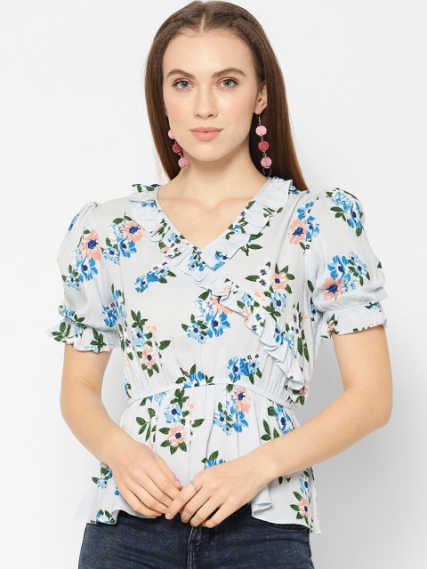 

NIXX Women Blue Printed Top