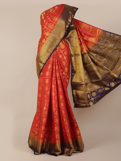 

Pothys Red Woven Design Jute Silk Saree